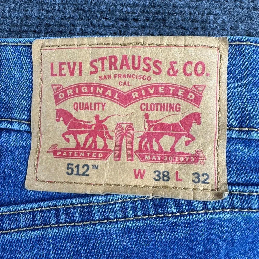 Levi's 512 Slim Taper Jeans Mens 38x32 Blue All Seasons Tech Denim Pants